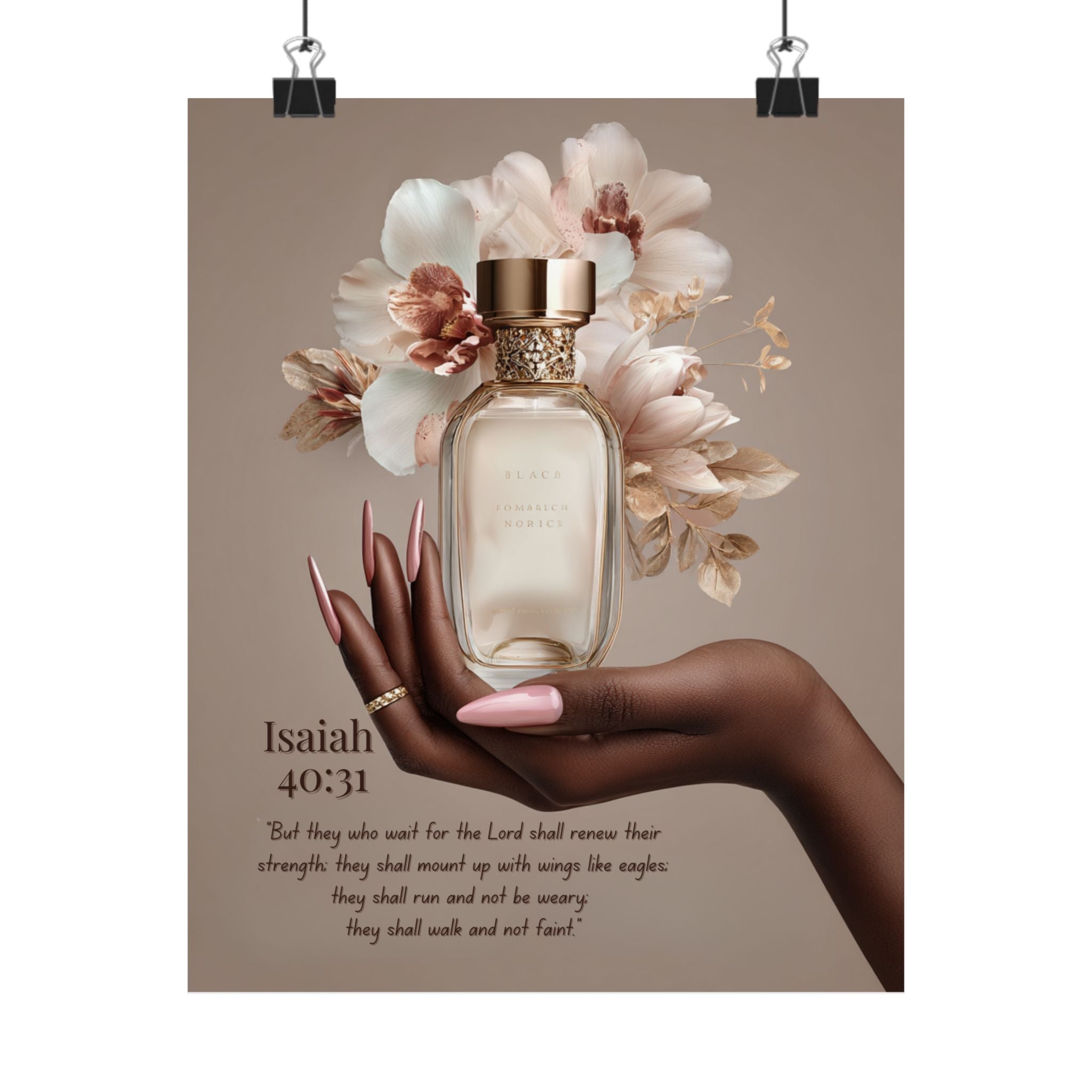 Inspirational Isaiah 40:31 Perfume Poster — Matte Vertical Christian Wall Art