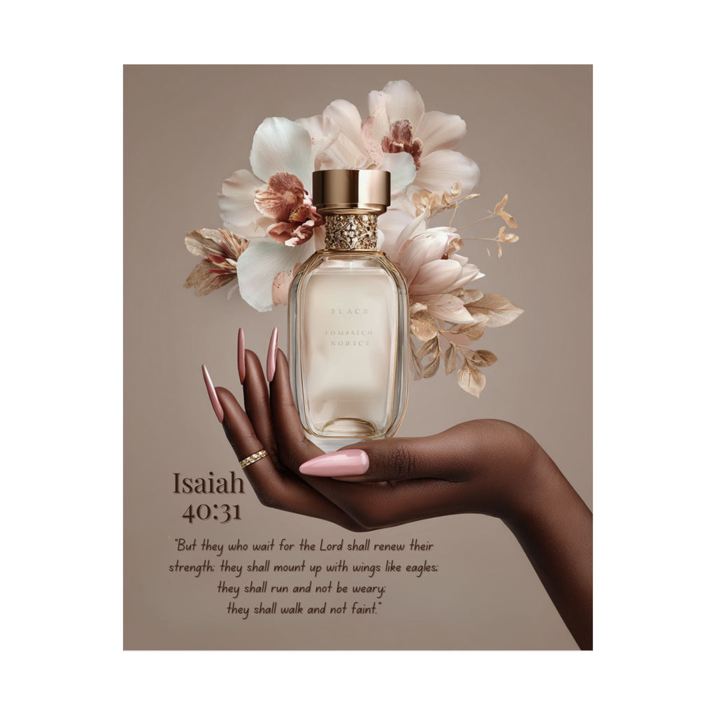 Inspirational Isaiah 40:31 Perfume Poster — Matte Vertical Christian Wall Art