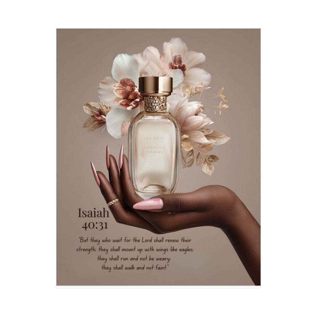 Inspirational Isaiah 40:31 Perfume Poster — Matte Vertical Christian Wall Art