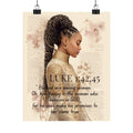 Luke 1:42,45 Inspirational Matte Poster — Faith-Based Black Woman Art Print