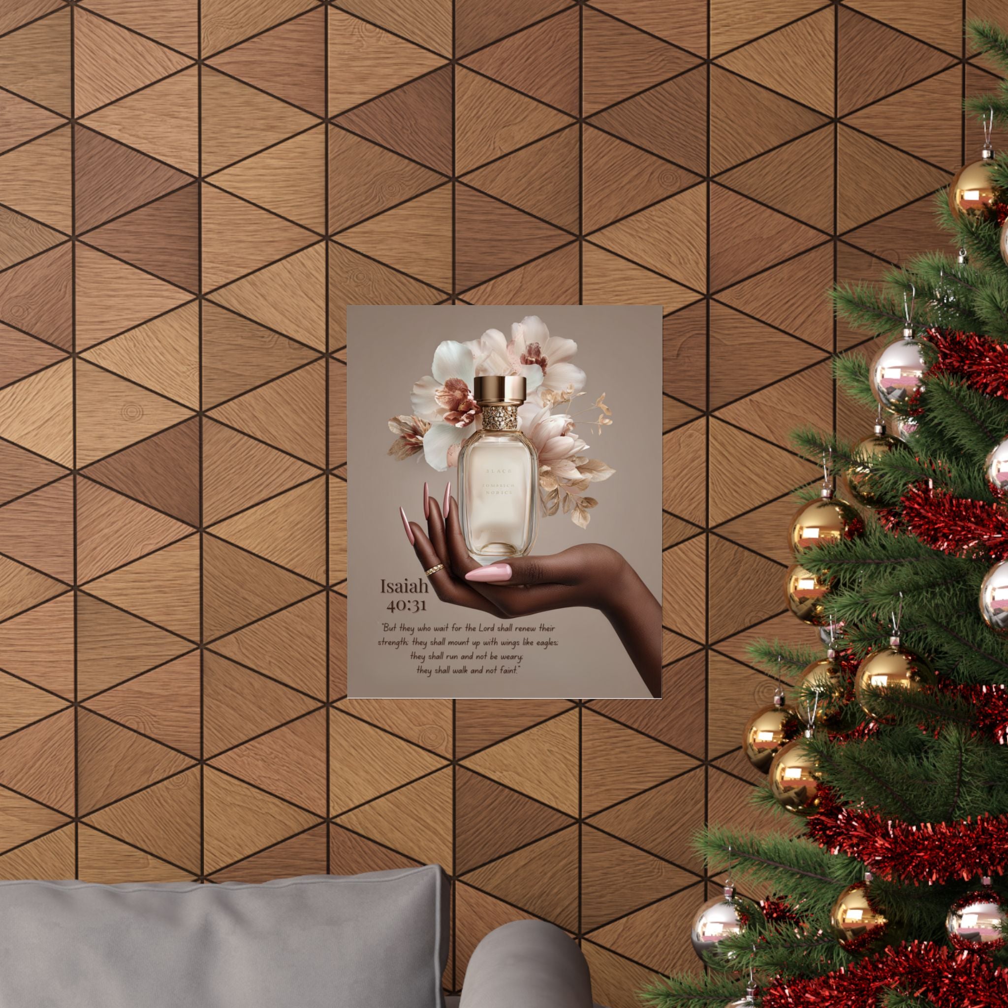 Inspirational Isaiah 40:31 Perfume Poster — Matte Vertical Christian Wall Art