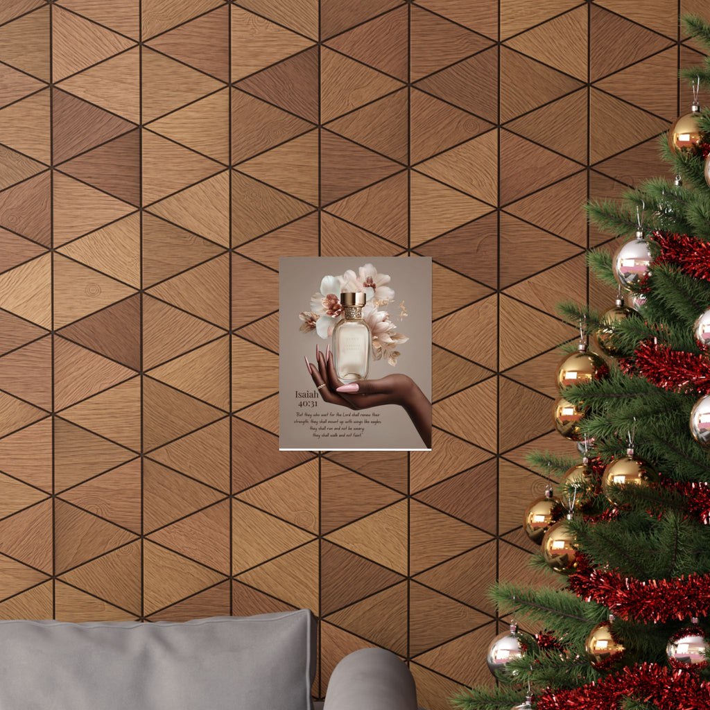 Inspirational Isaiah 40:31 Perfume Poster — Matte Vertical Christian Wall Art