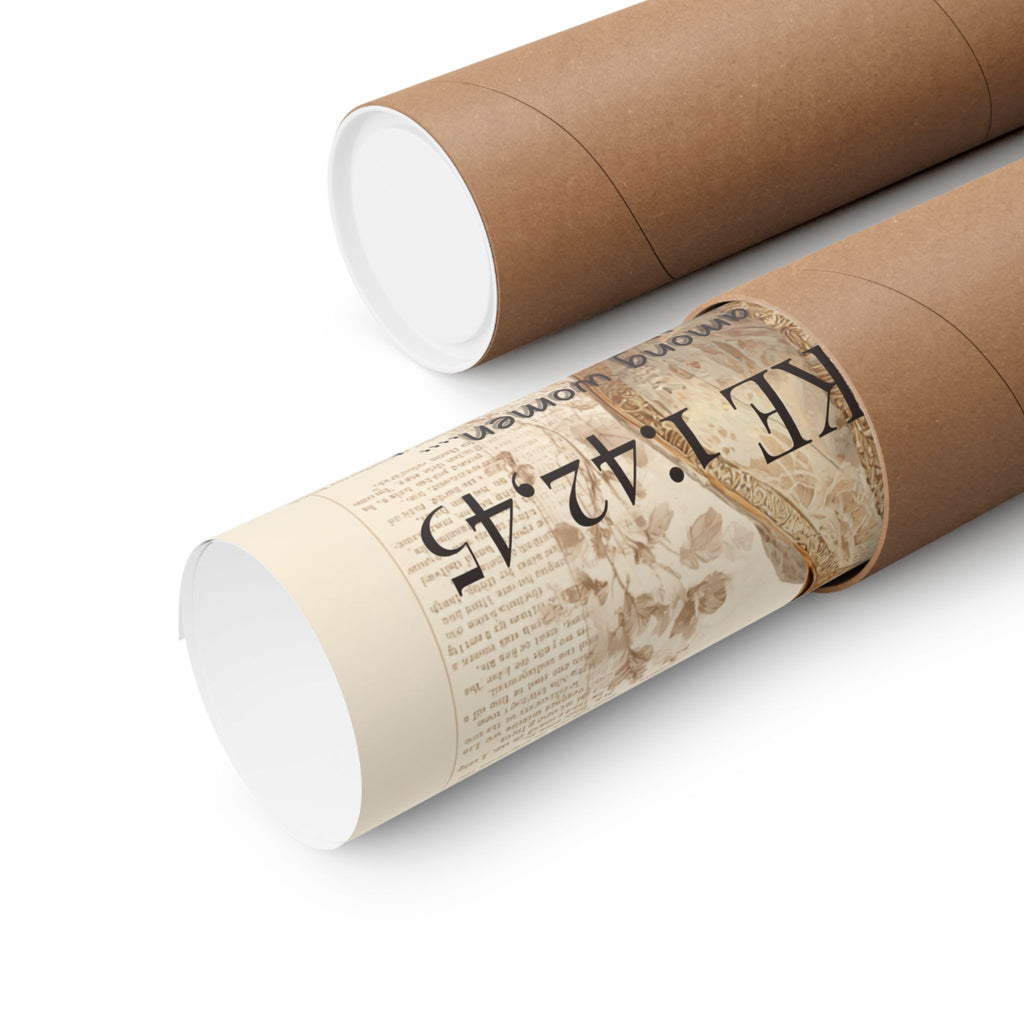 Luke 1:42,45 Inspirational Matte Poster — Faith-Based Black Woman Art Print